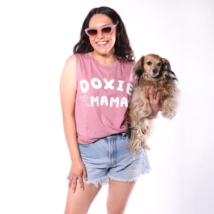 doxie mama women's tank | rose - bean goods