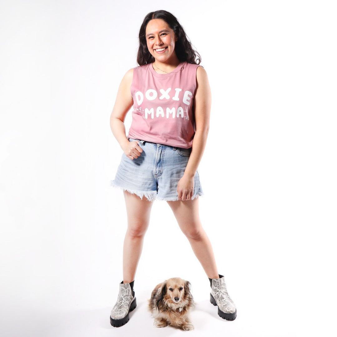 doxie mama women's tank | rose - bean goods