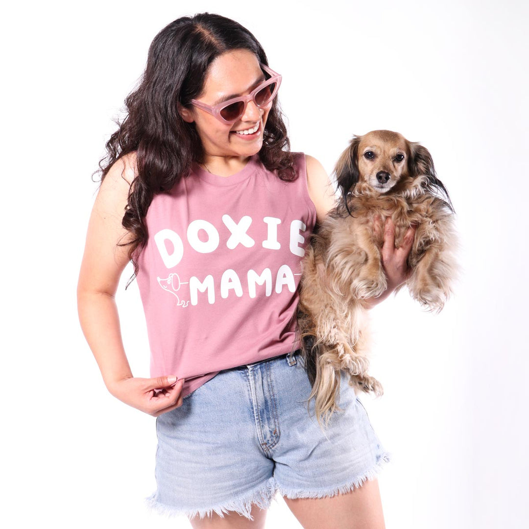 doxie mama women's tank | rose - bean goods