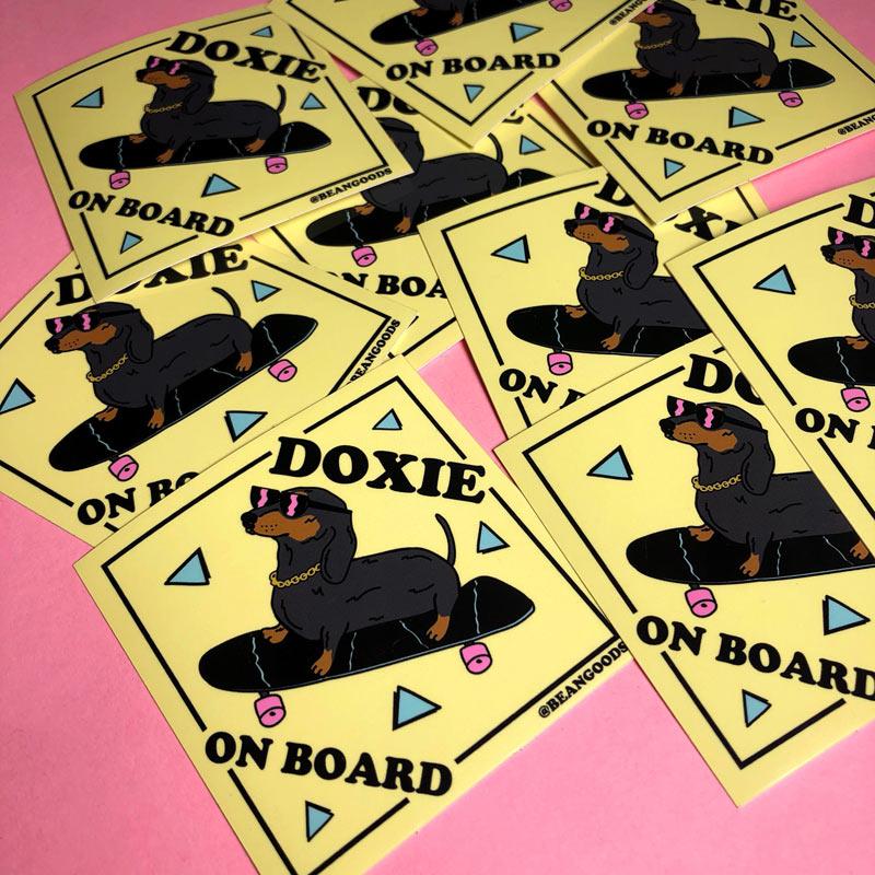 doxie on board sticker - BeanGoods