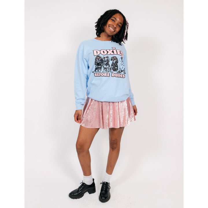 doxies before dudes unisex crew | sky blue - bean goods