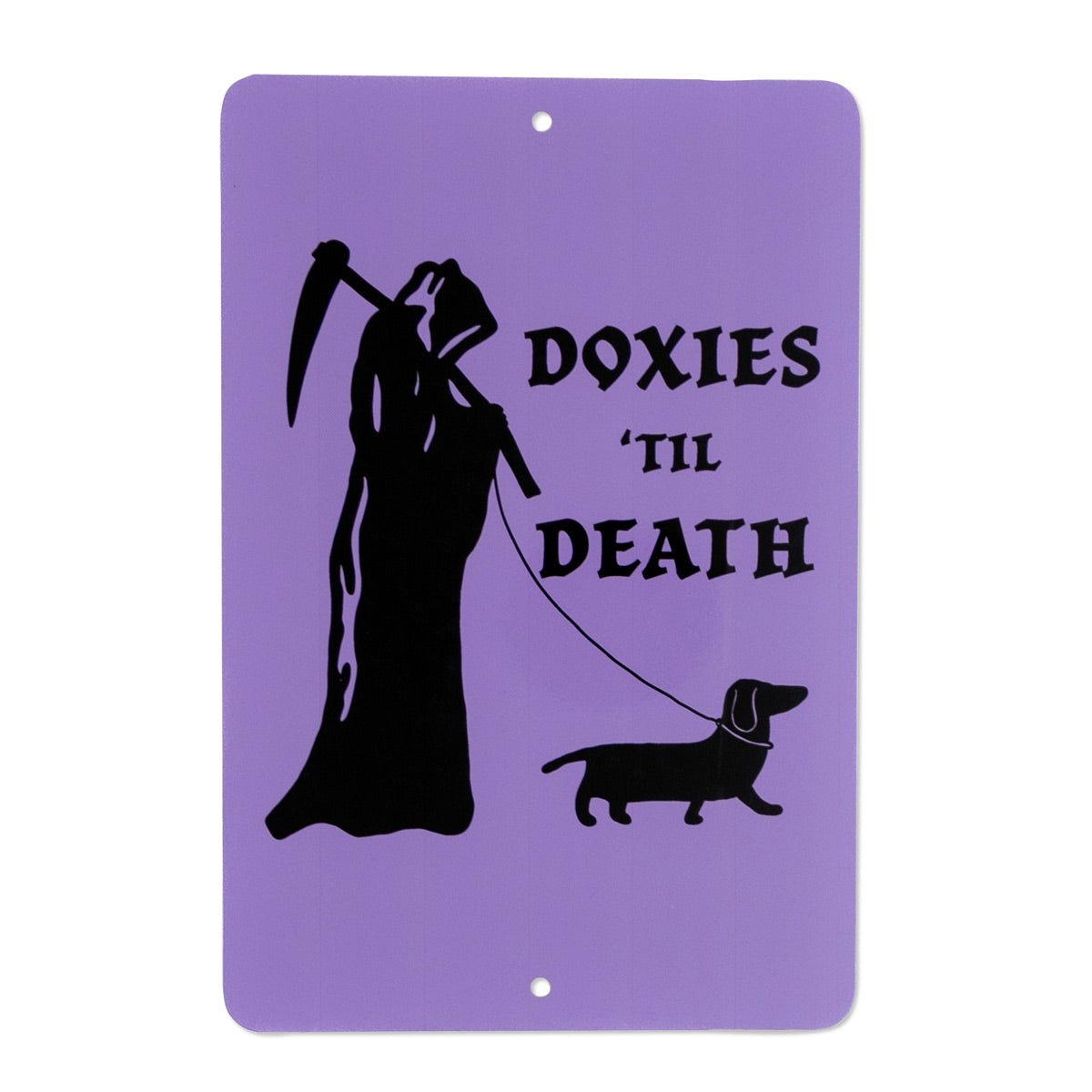 doxies 'til death metal sign - bean goods