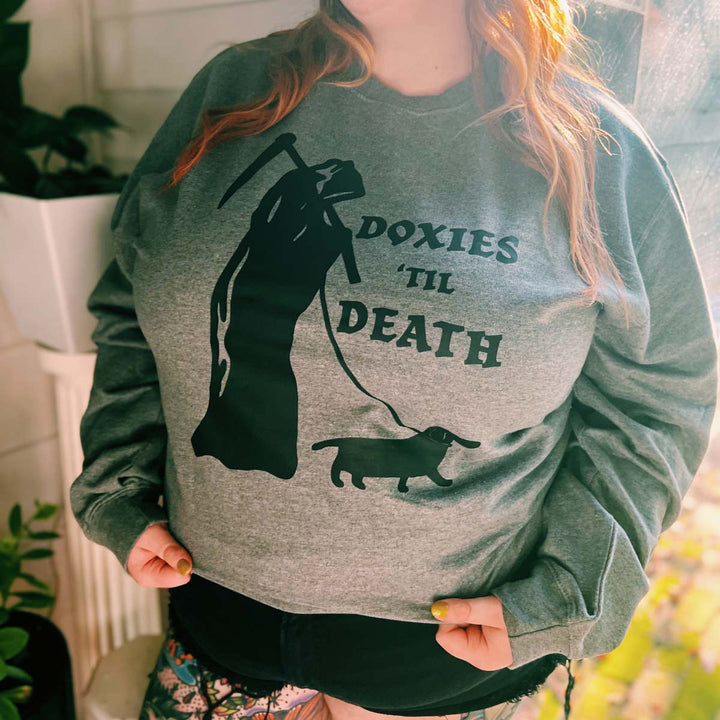 doxies 'til death unisex crew sweatshirt - bean goods