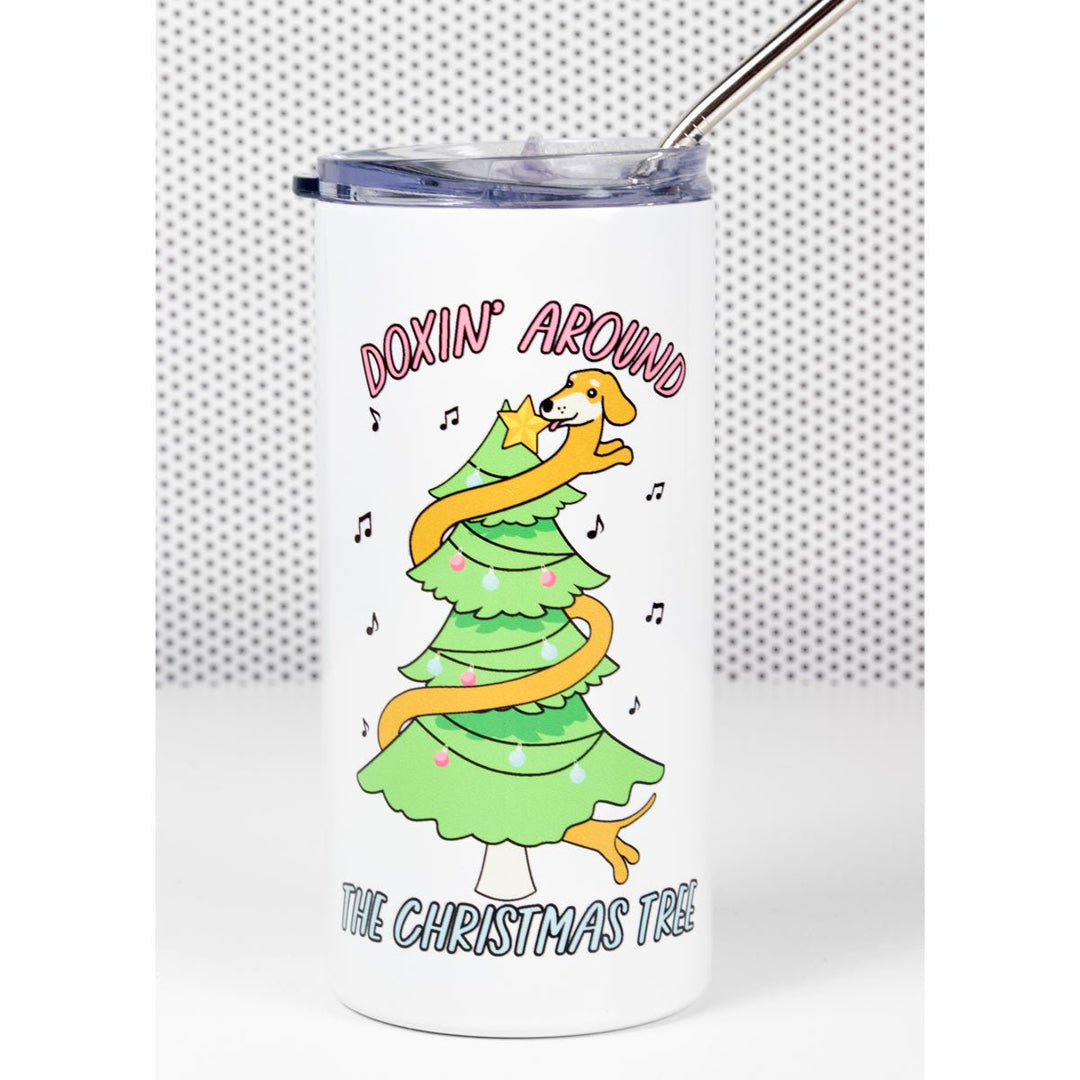 doxin' around the christmas tree tumbler - bean goods