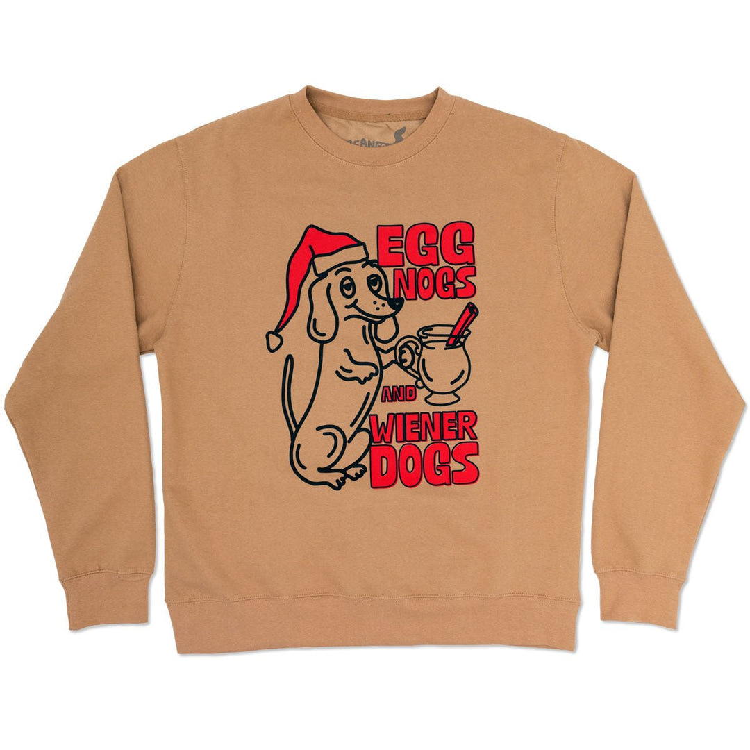 egg nogs & wiener dogs unisex crew sweatshirt - bean goods