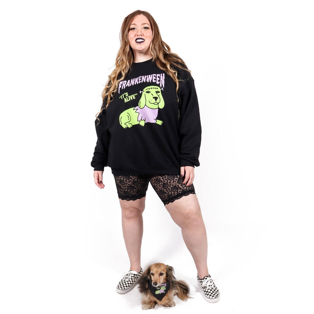 frankenween unisex crew sweatshirt | black - bean goods