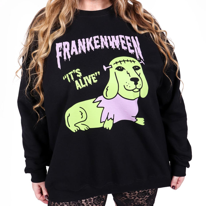 frankenween unisex crew sweatshirt | black - bean goods