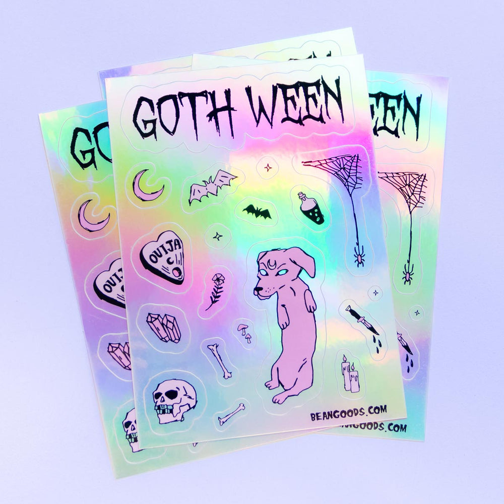 goth ween sticker sheet - bean goods