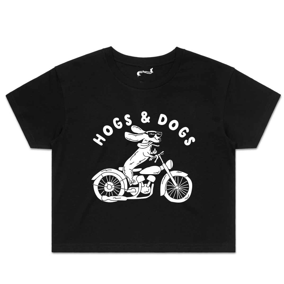 hogs & dogs cropped tee - bean goods