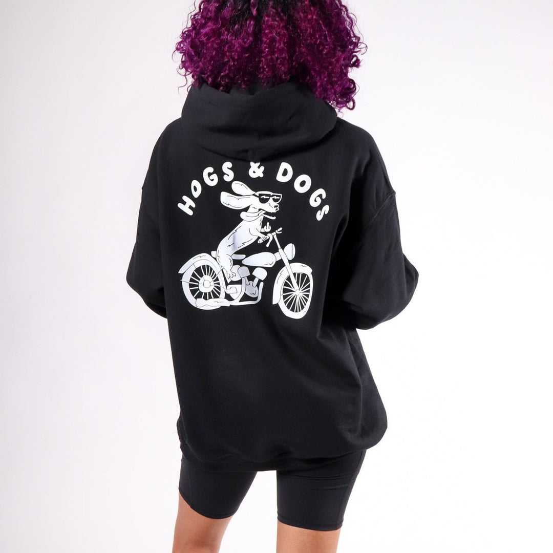 hogs & dogs unisex hoodie | black - bean goods