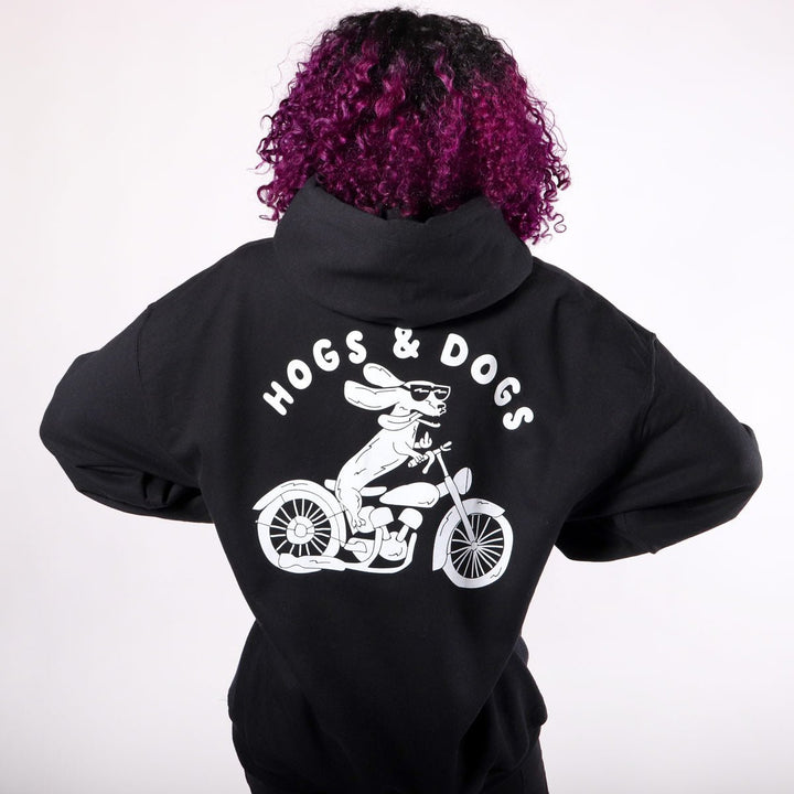 hogs & dogs unisex hoodie | black - bean goods