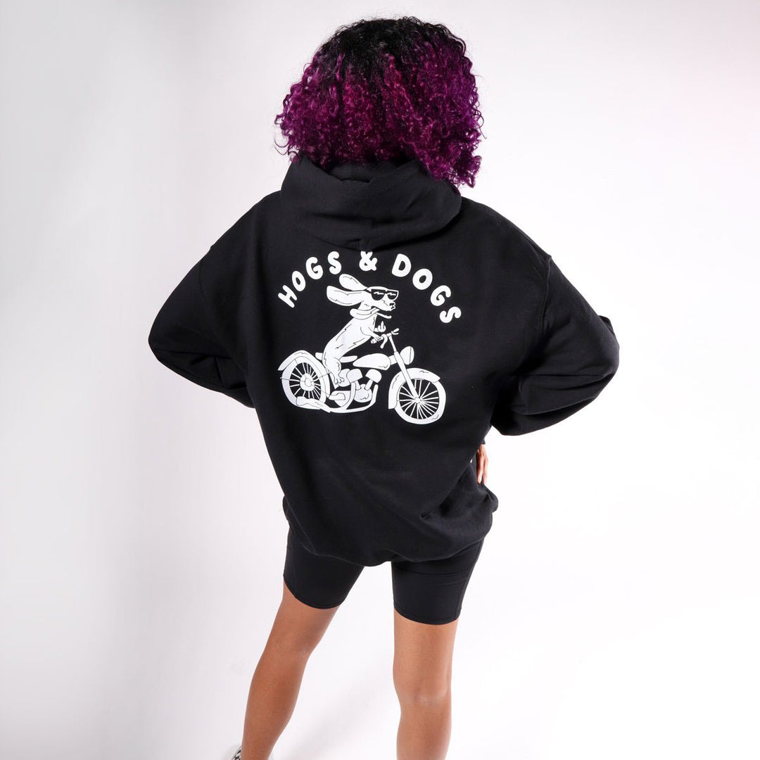 hogs & dogs unisex hoodie | black - bean goods