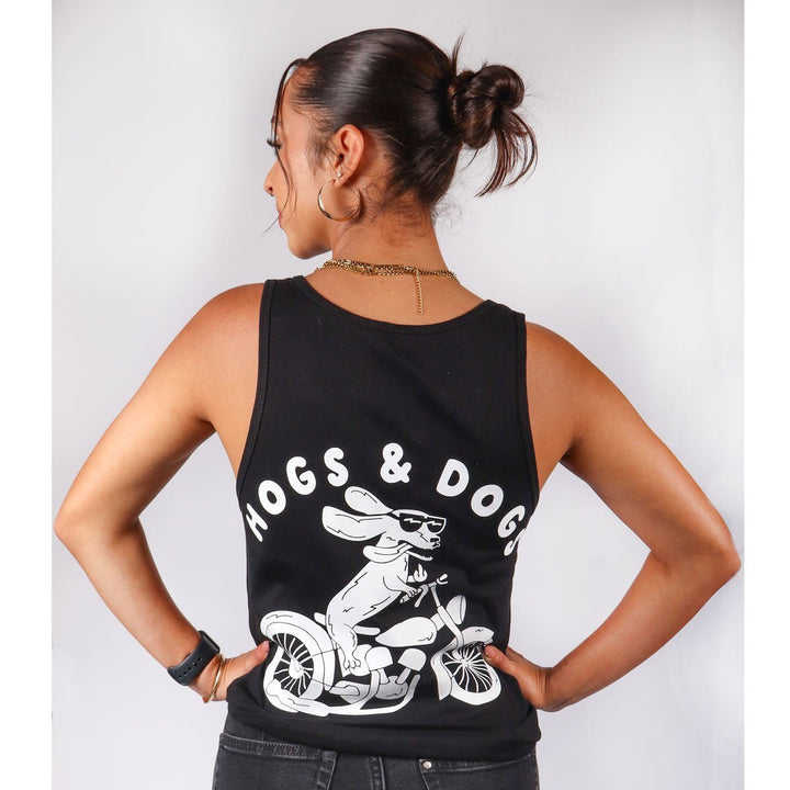 hogs & dogs unisex tank | black - bean goods