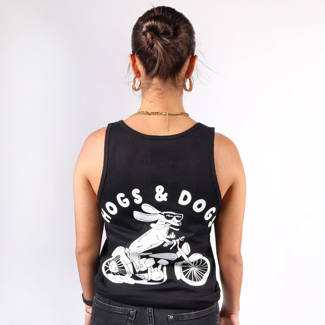 hogs & dogs unisex tank | black - bean goods