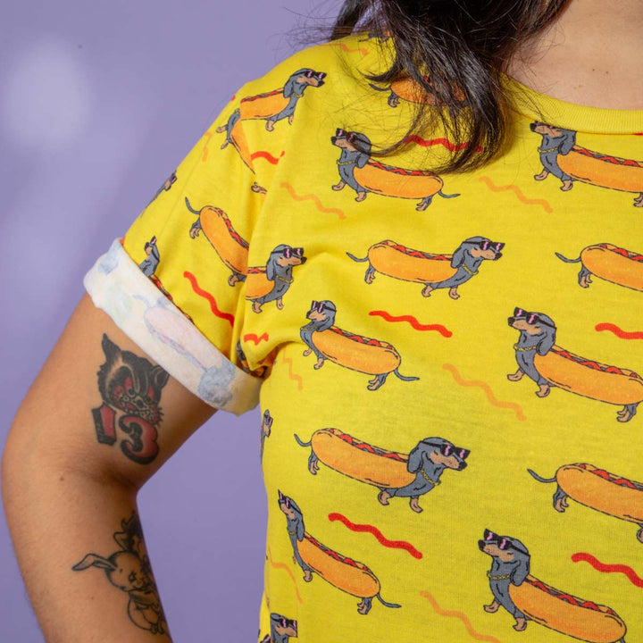 hot dog print unisex tee - BeanGoods