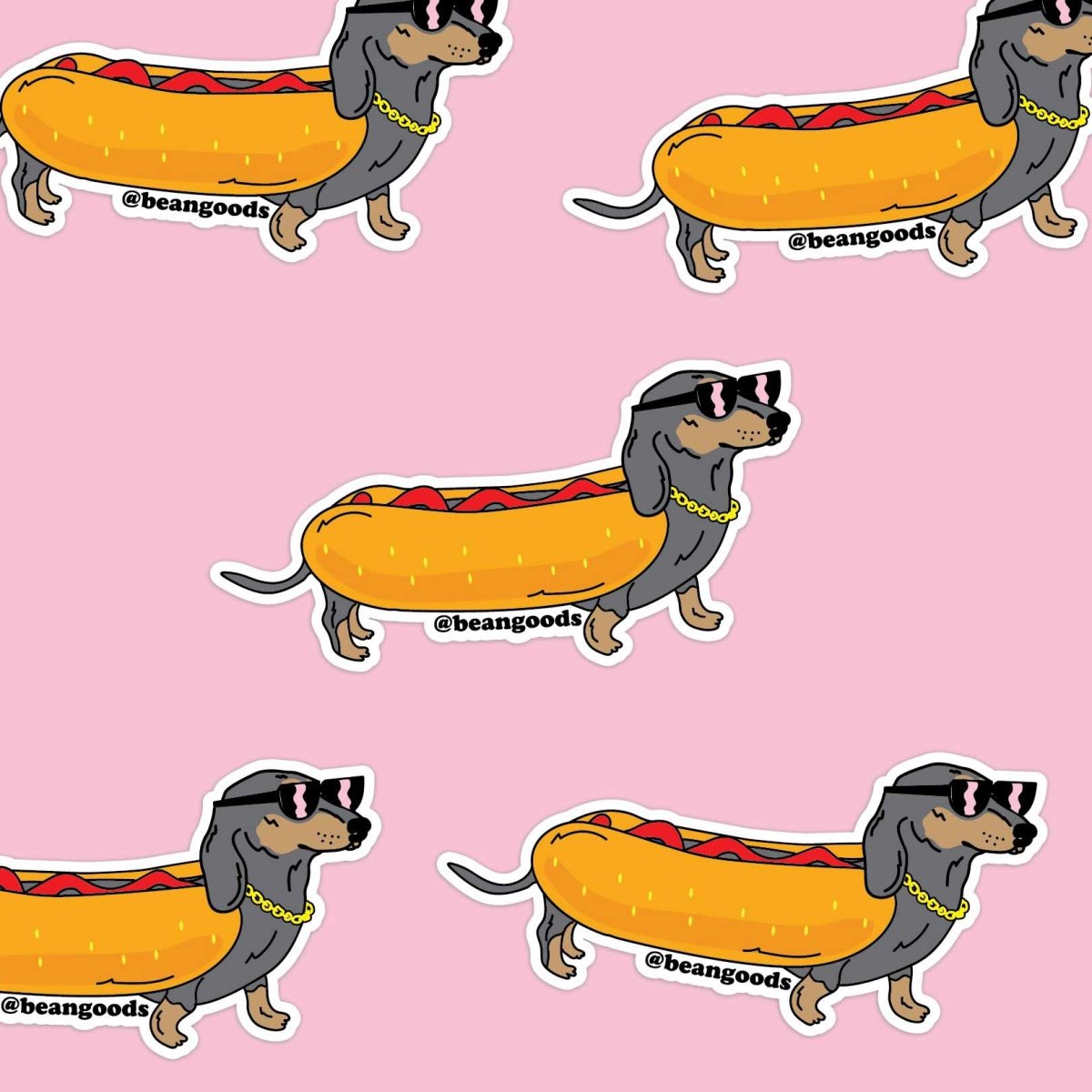 hot dog sticker - BeanGoods