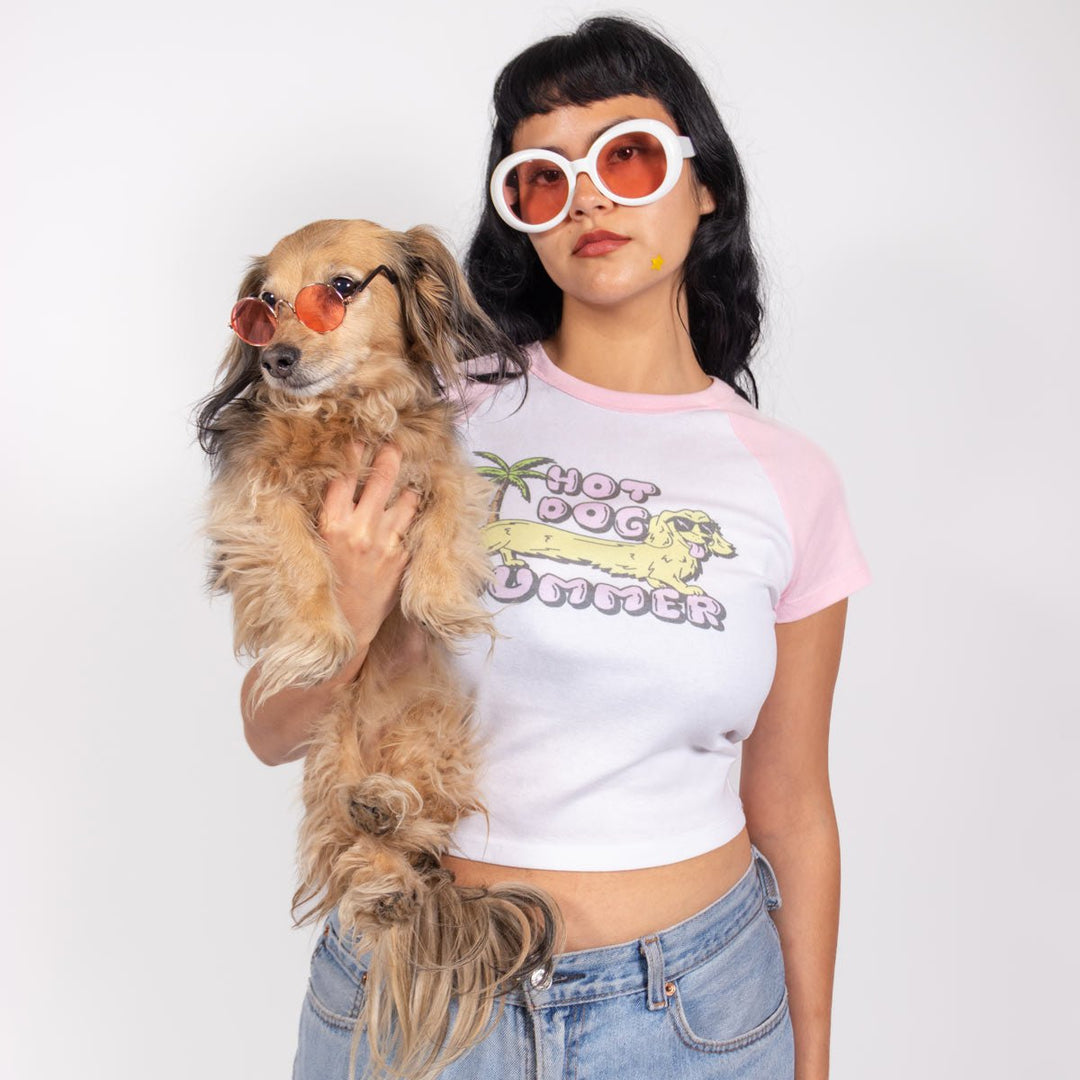 hot dog summer cropped baby tee - bean goods