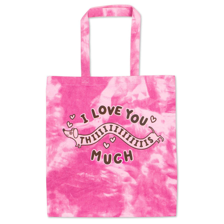 i love you thiiiiiis much tie-dye tote - bean goods