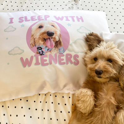 i sleep with wieners custom pillow case - bean goods