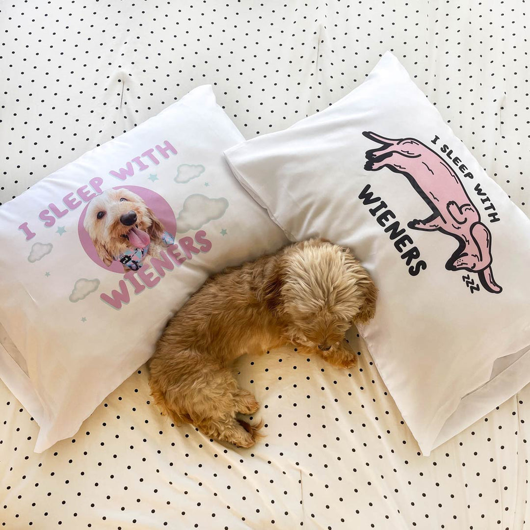 i sleep with wieners custom pillow case - bean goods