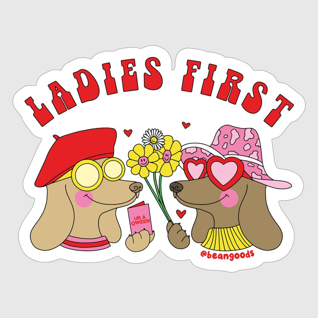 ladies first sticker - bean goods