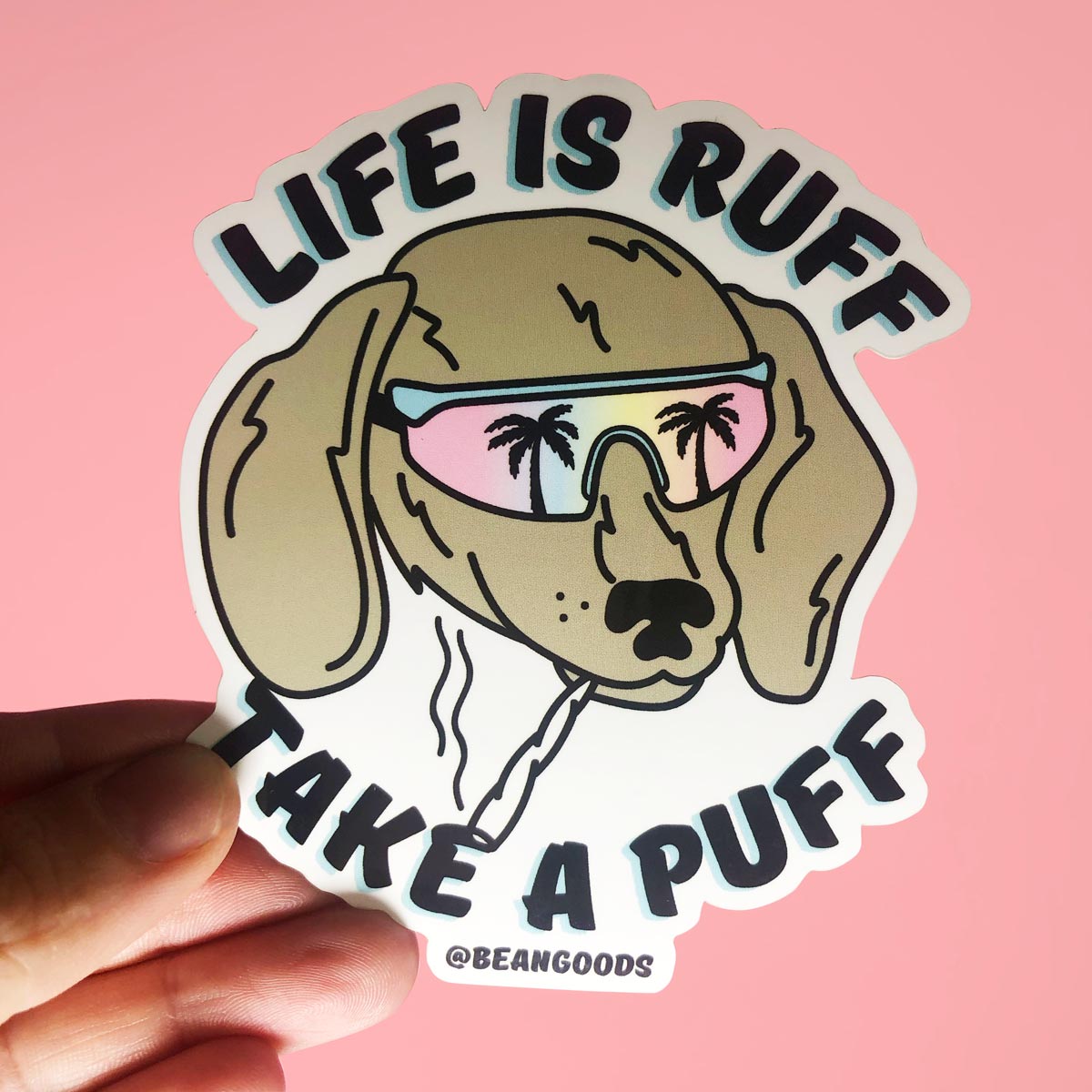life is ruff sticker sticker - BeanGoods