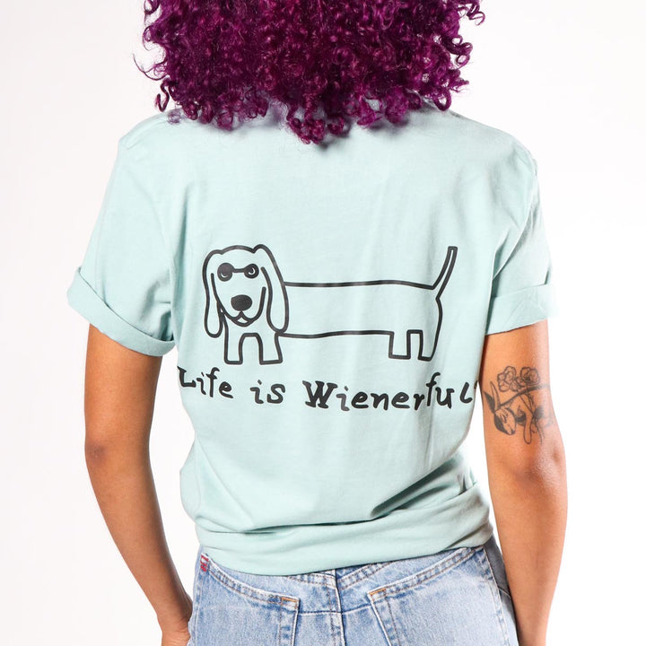 life is wienerful unisex tee | dusty blue - bean goods