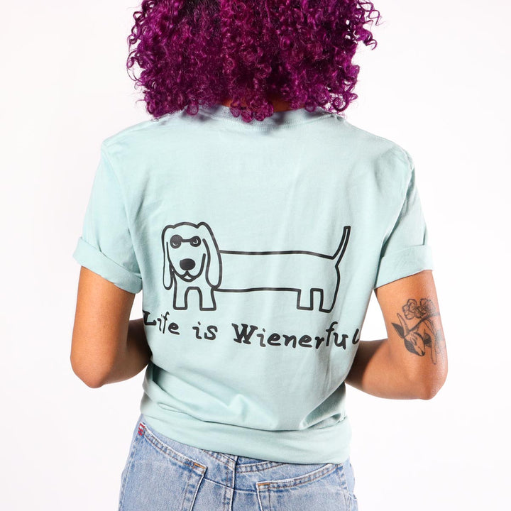 life is wienerful unisex tee | dusty blue - bean goods