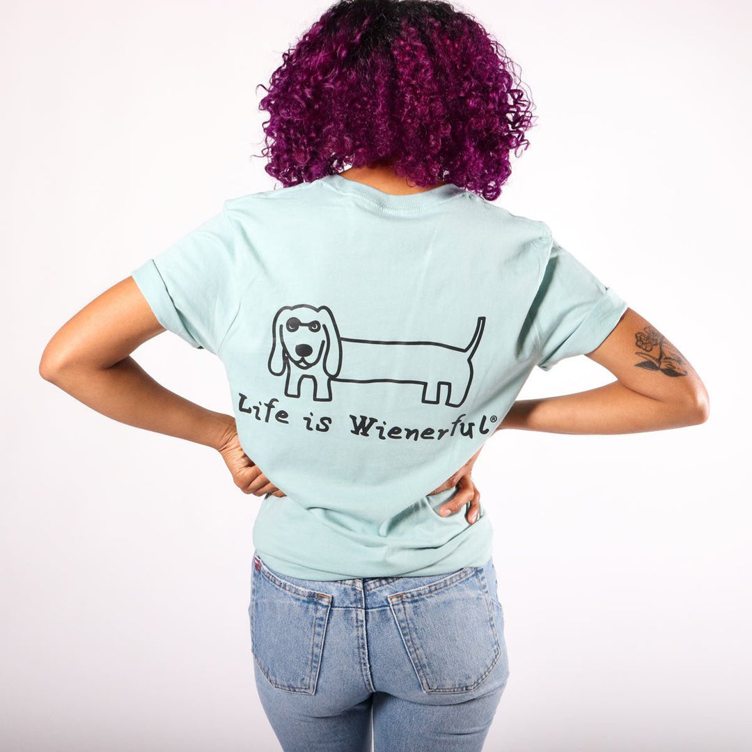 life is wienerful unisex tee | dusty blue - bean goods