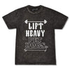 lift heavy, pet dogs unisex tee | black mineral wash