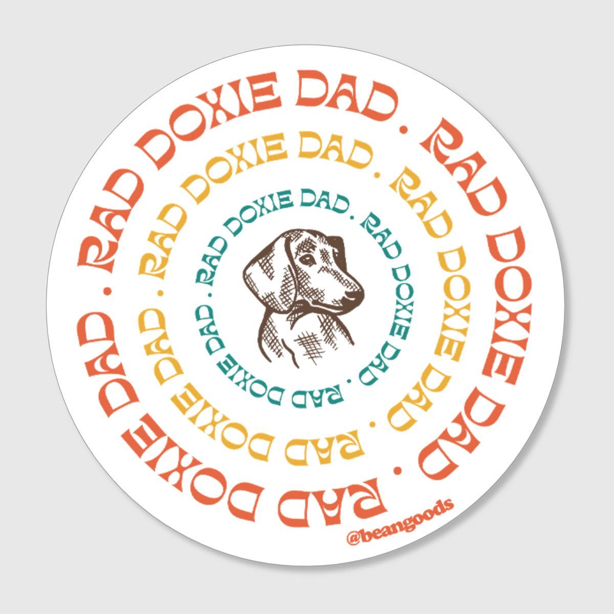 *limited edition* rad doxie dad sticker - BeanGoods