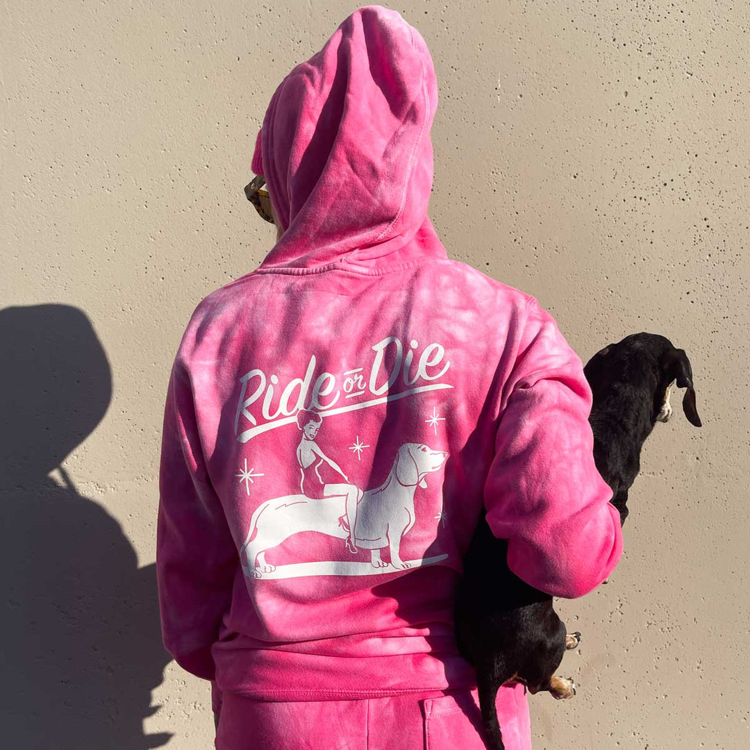 *limited edition* ride or die sweatsuit bundle | pink tie dye - BeanGoods