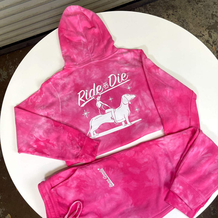 *limited edition* ride or die sweatsuit bundle | pink tie dye - BeanGoods