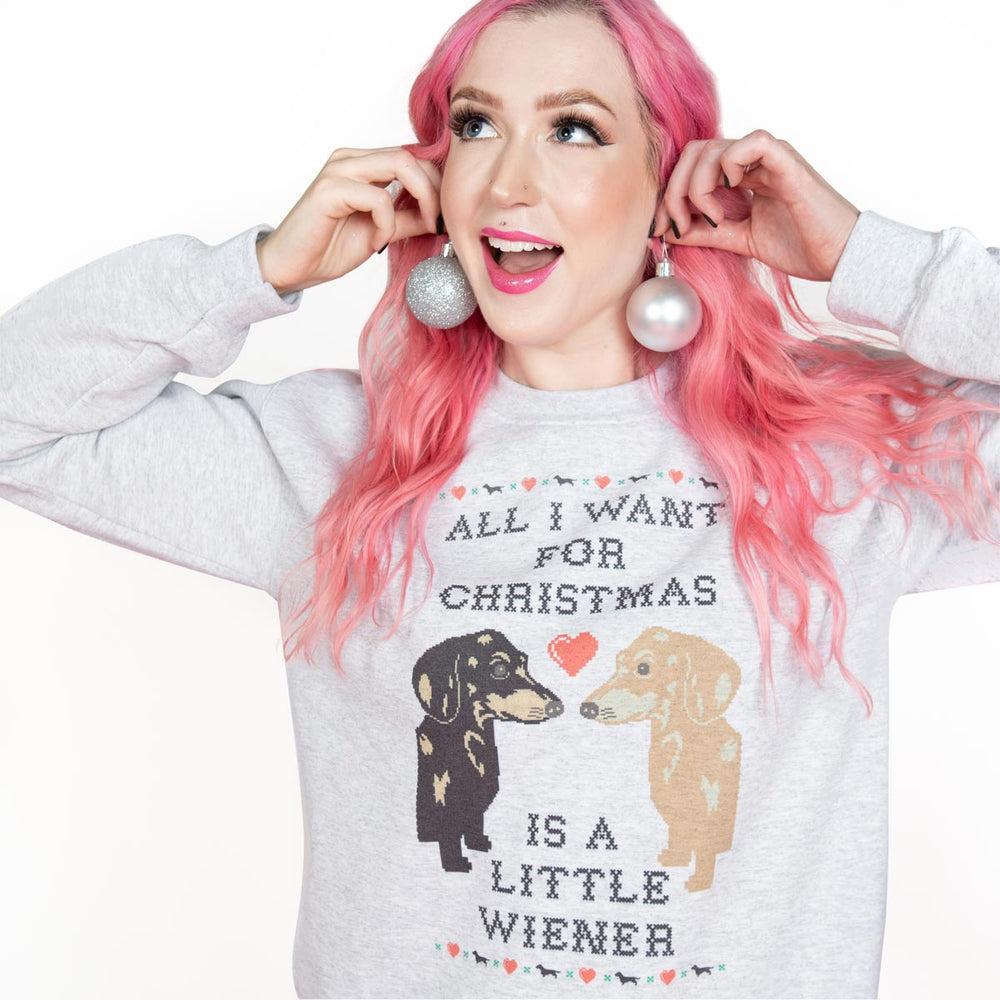 little wiener sweatshirt | 10% donated to rescue orgs - BeanGoods