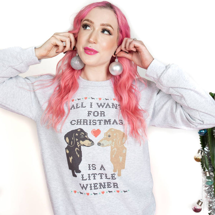 little wiener sweatshirt | 10% donated to rescue orgs - BeanGoods