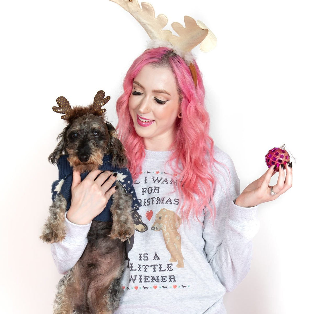 little wiener sweatshirt | 10% donated to rescue orgs - BeanGoods