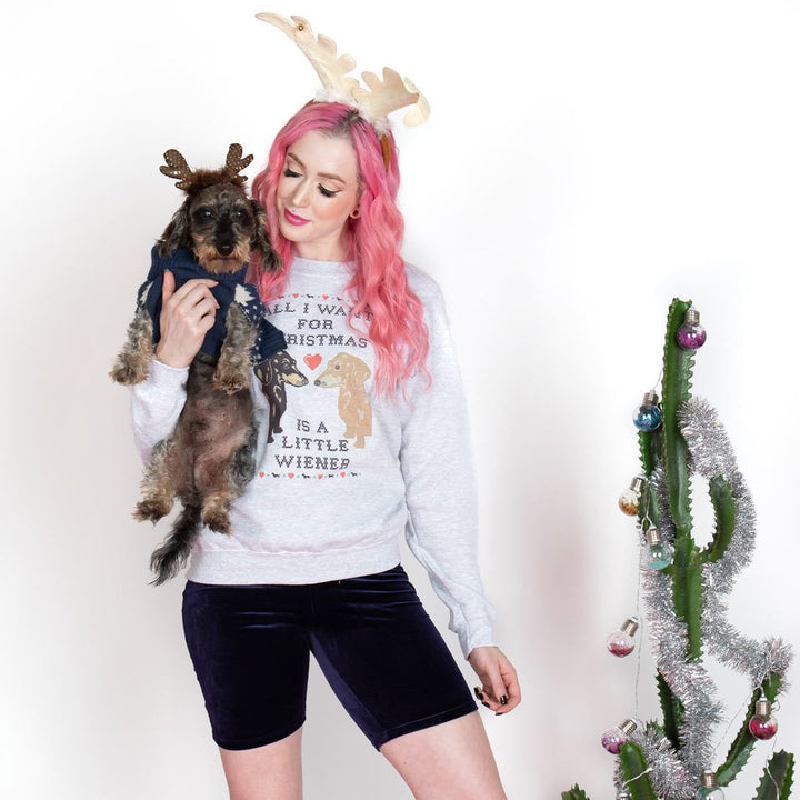 little wiener sweatshirt | 10% donated to rescue orgs - BeanGoods