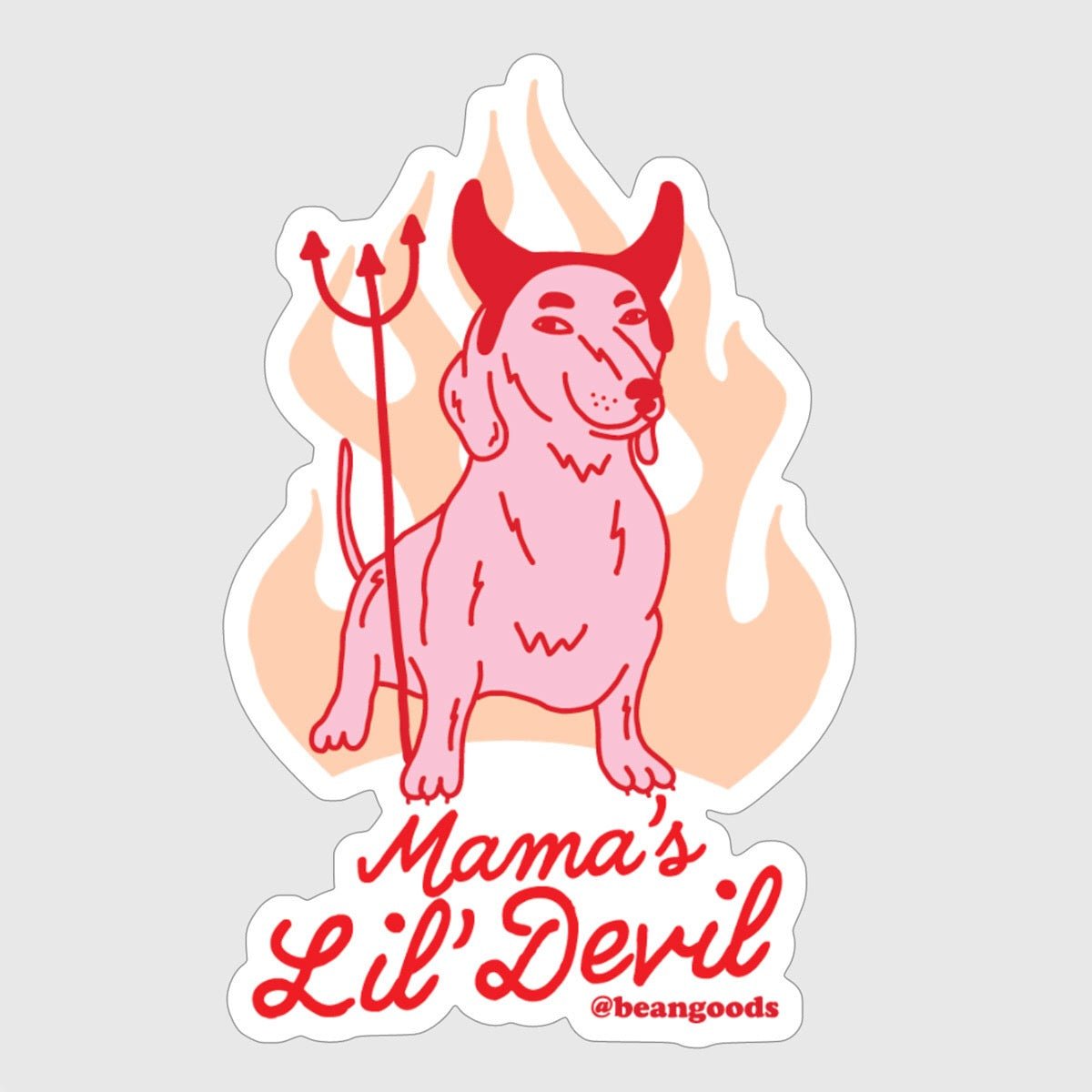 mama's lil' devil | halloweenie dachshund sticker – bean goods