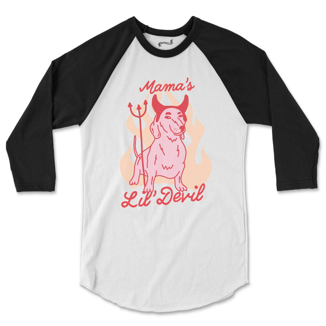 mama's lil' devil unisex baseball tee - bean goods