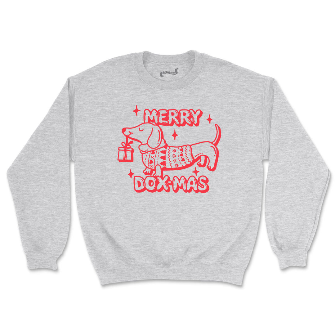 merry dox-mas unisex crew sweatshirt | heather grey - bean goods