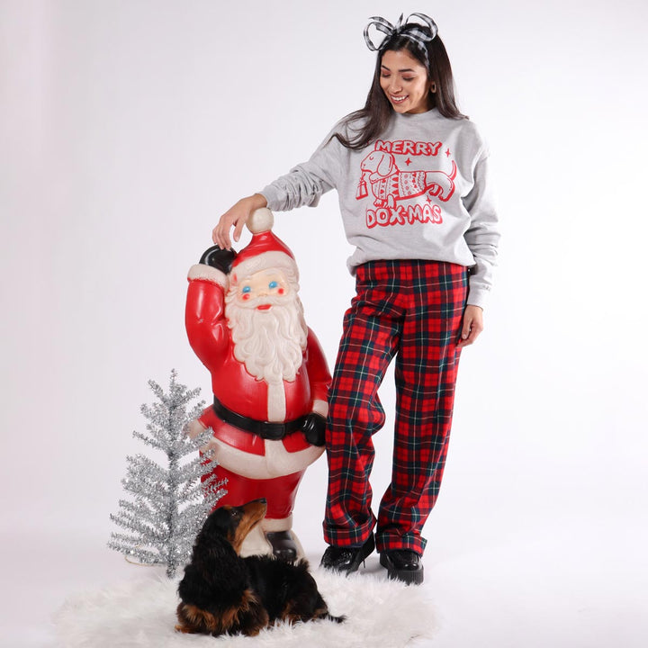 merry dox-mas unisex crew sweatshirt | heather grey - BeanGoods