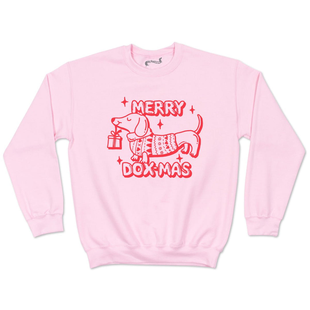 merry dox-mas unisex crew sweatshirt | pink - bean goods