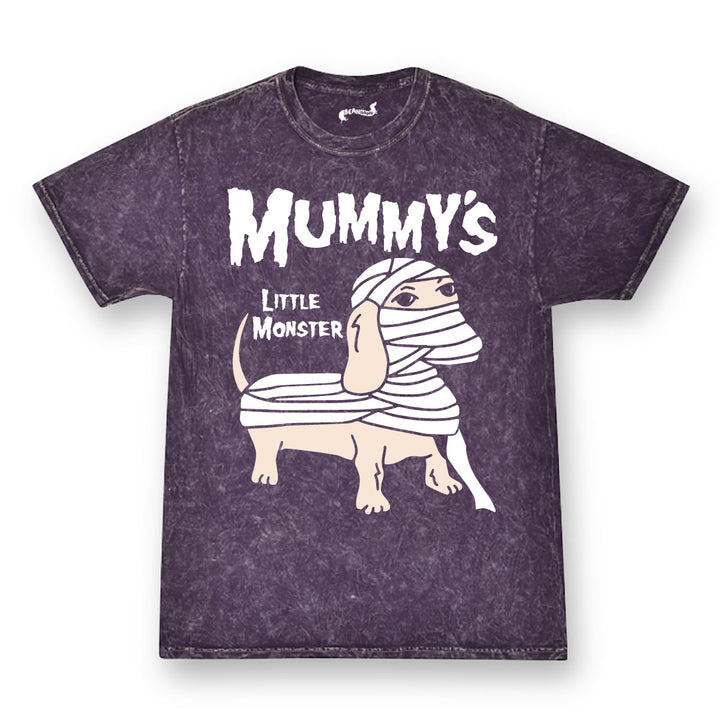 mummy's little monster unisex tee | purple mineral wash - bean goods