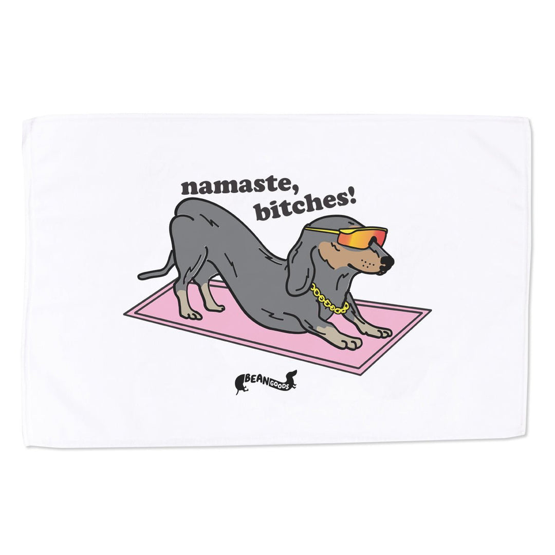 namaste bitches gym towel - bean goods