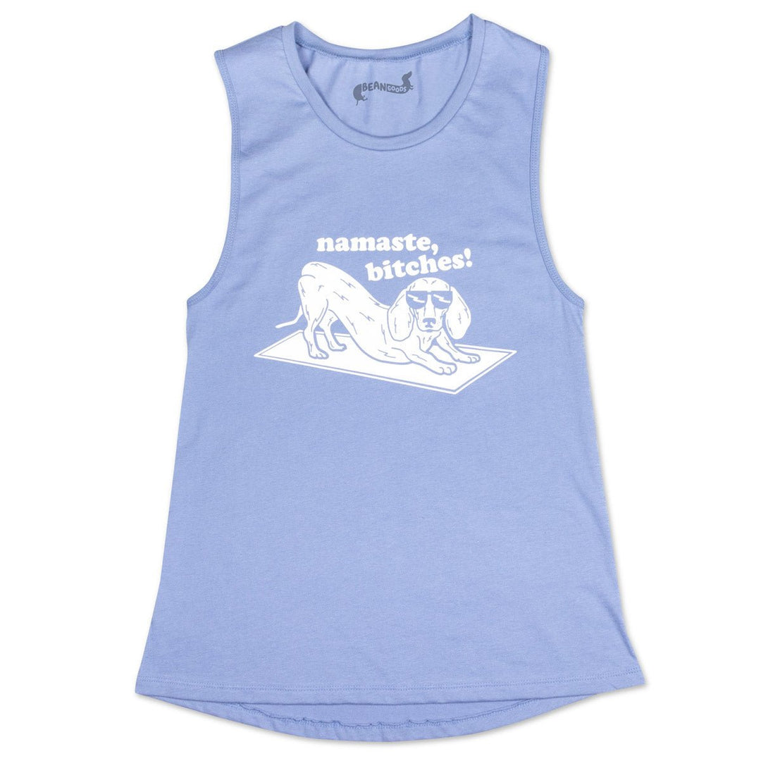 namaste bitches women's muscle tank - bean goods