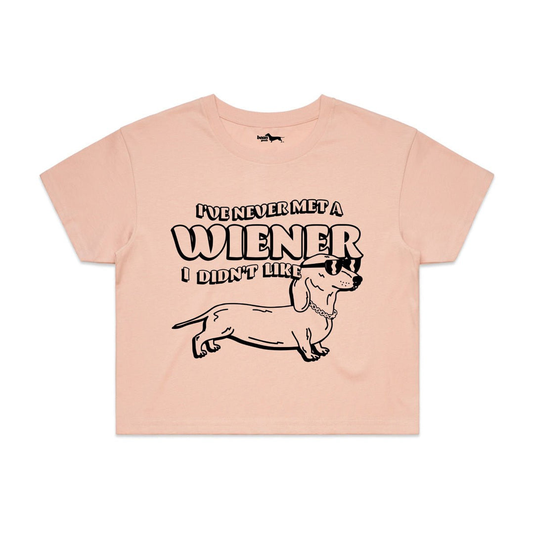 never met a wiener cropped tee | rose - bean goods