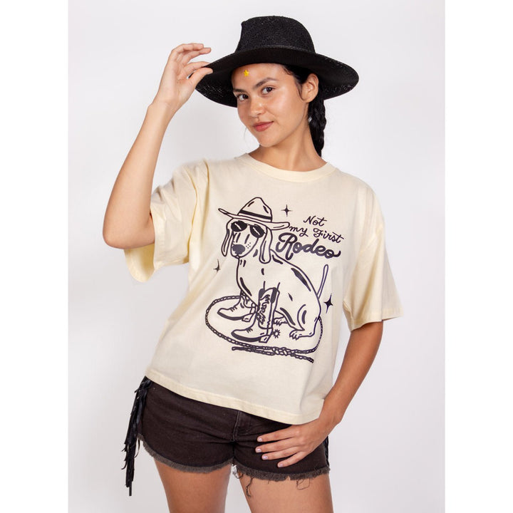 not my first rodeo womens boxy tee - bean goods