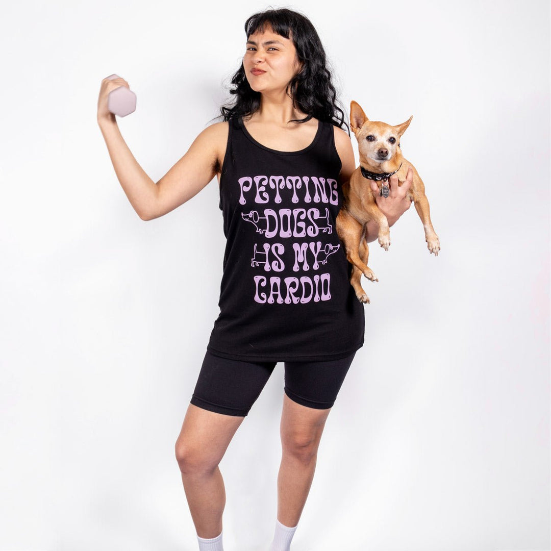 petting dogs is my cardio unisex tank - bean goods