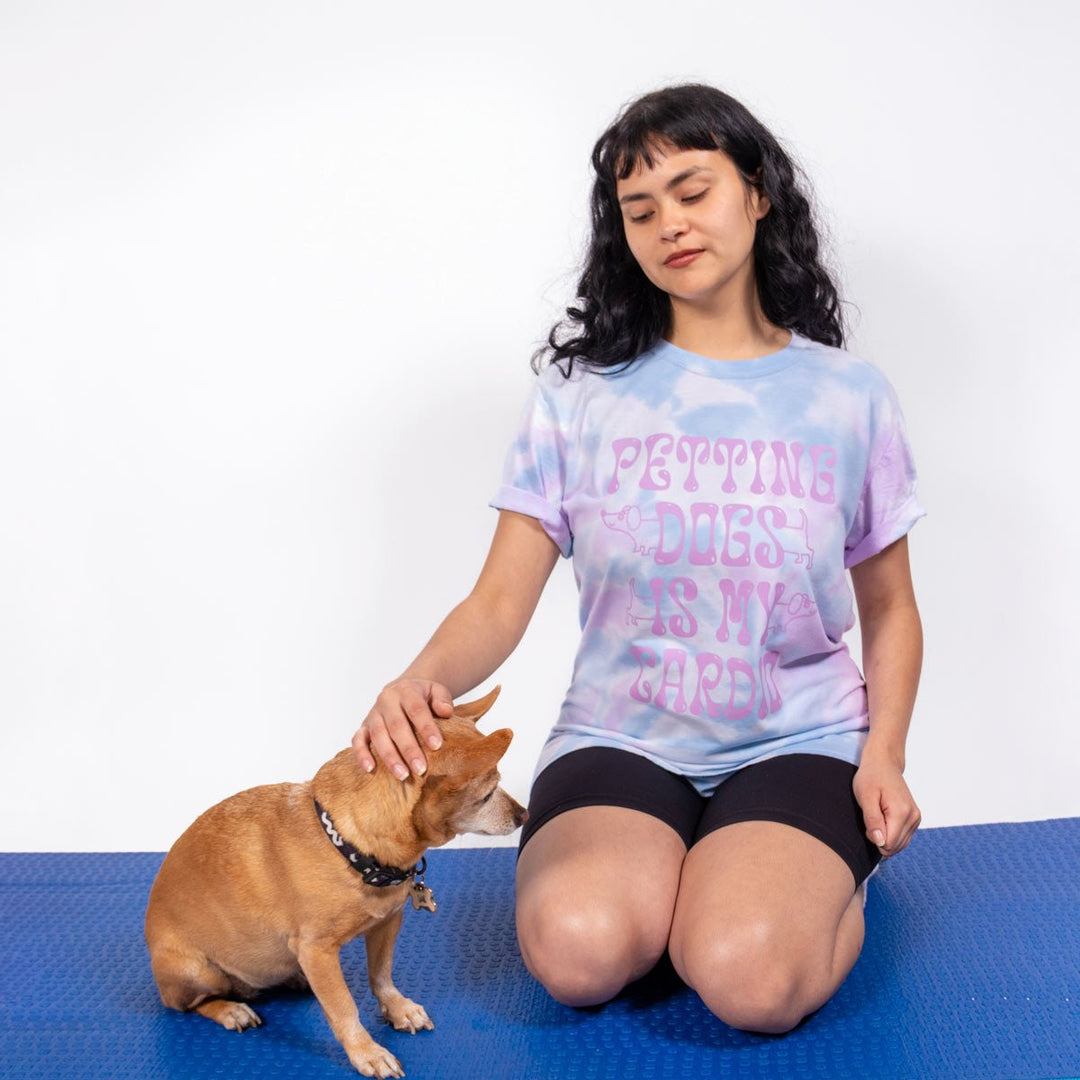 petting dogs is my cardio unisex tee | tie-dye - bean goods