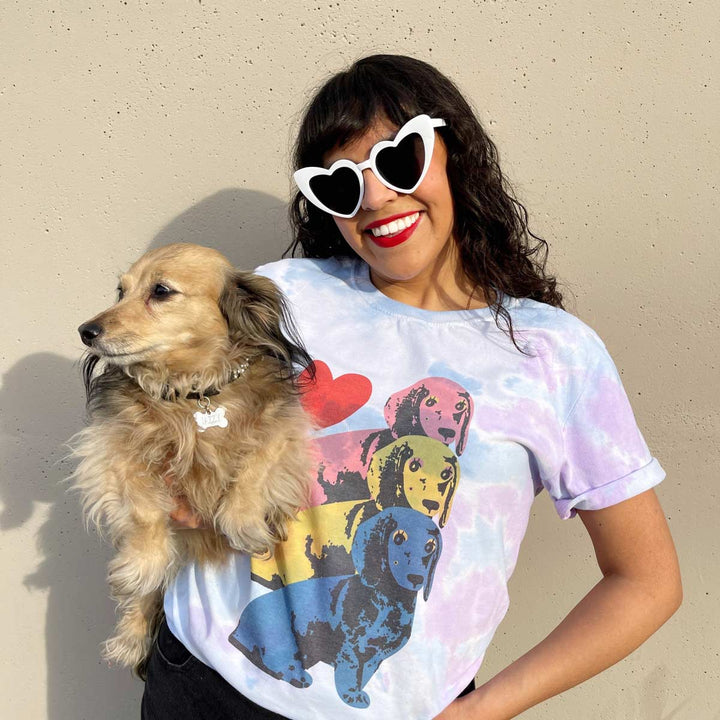 pop art pups unisex tee | tie-dye - BeanGoods